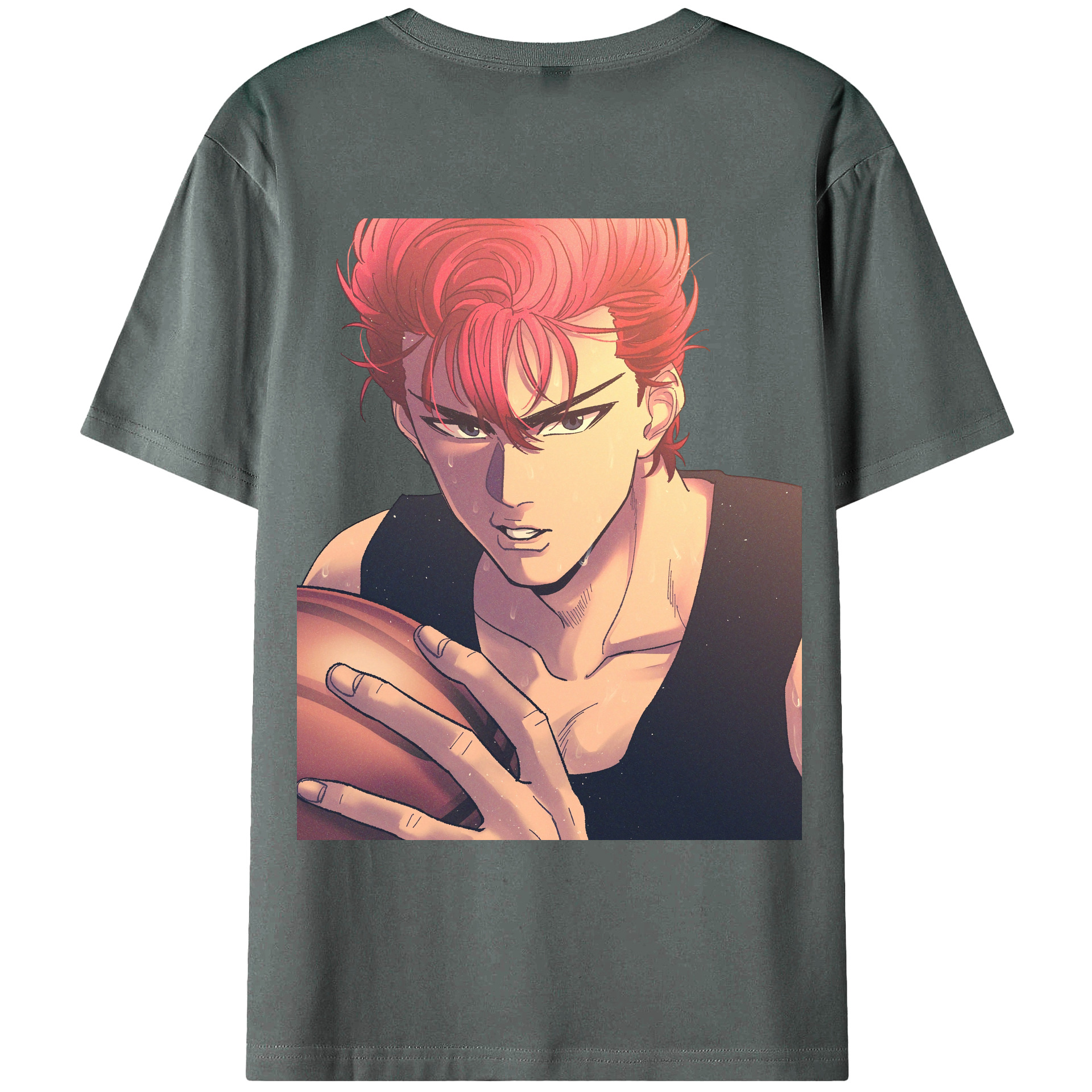 （画像用） SLAM DUNK／スラムダンク 綿100％ メンズ半袖Tシャツ（バックプリント） 通気性
